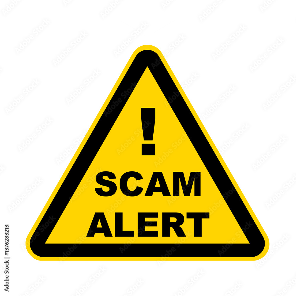 Scam alert warning danger sign Scam alert warning danger sign