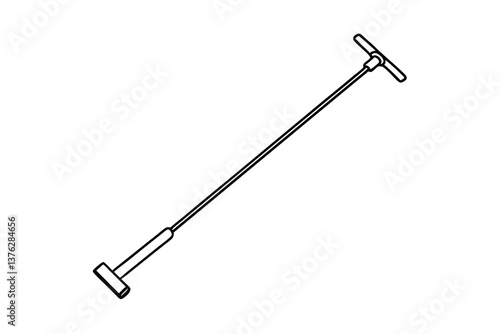 Simple Line Drawing of a LongHandled TBar Tool