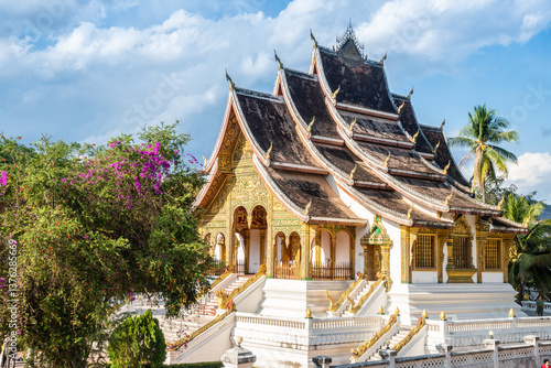 A stunning traditional temple with intricate designs, located in the beautiful Laos, Luang Prabang, Laos