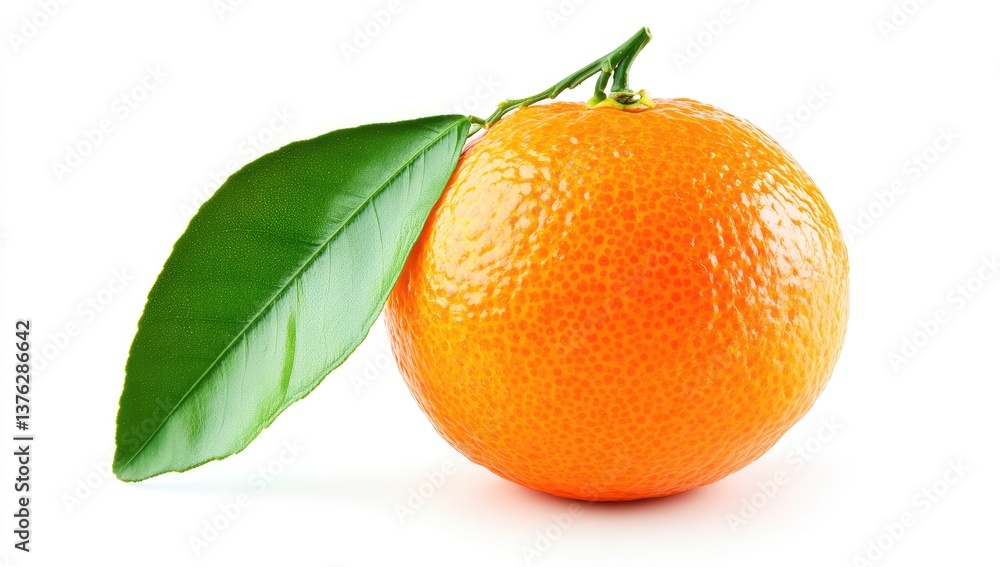 Fresh, whole mandarin orange with leaves Fresh, whole mandarin orange with leaves