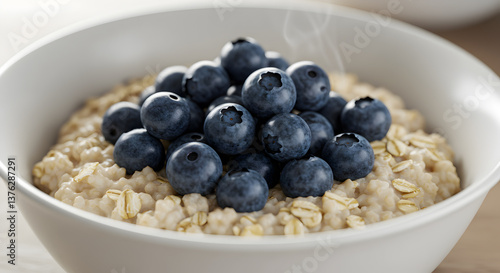 Wallpaper Mural Hot and delicious oatmeal with fresh blueberries for a healthy breakfast start Torontodigital.ca