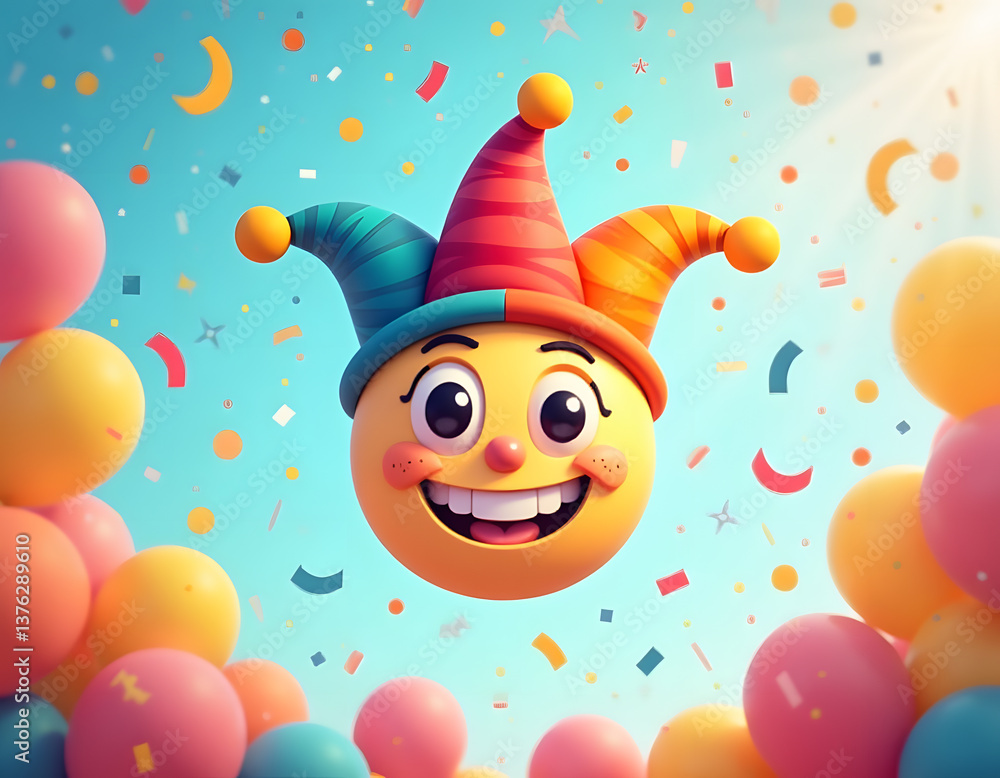 Naklejka premium happy birthday clown