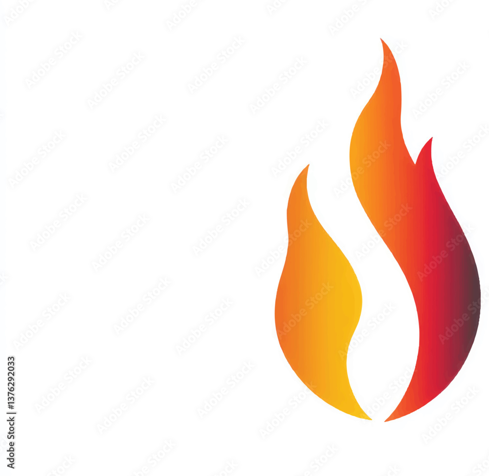 Tanzende Flamme, Stylized flame design in vibrant colors with a modern look, Stylized fire logo vector design with vibrant orange and yellow hues featuring smooth curves
