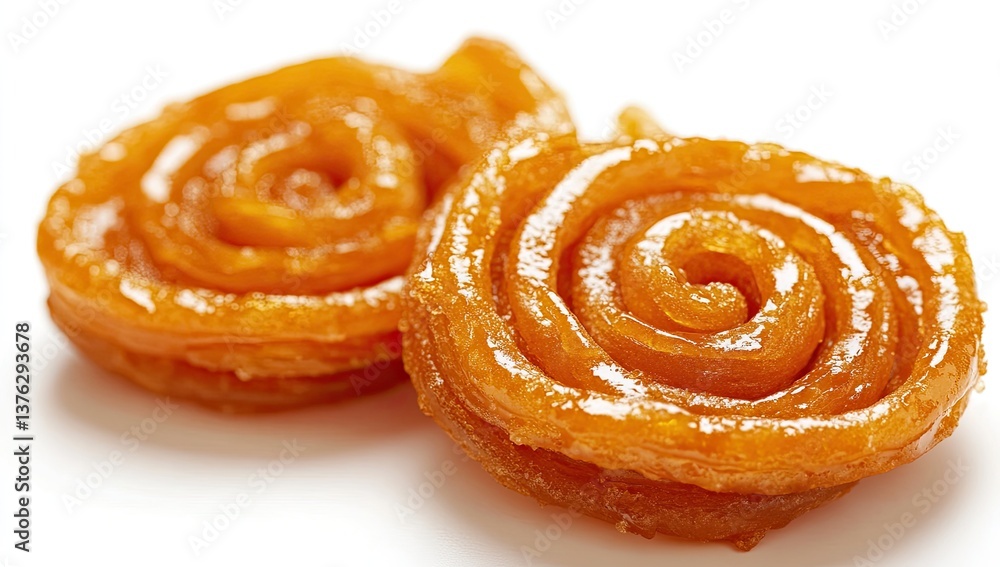 Fototapeta premium Spiral-shaped, golden-brown, sweet treats