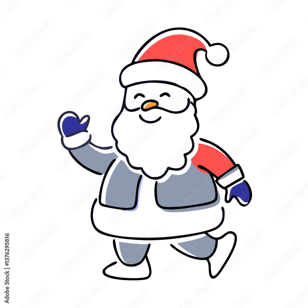 Santa Claus walking cartoon icon Santa Claus walking cartoon icon