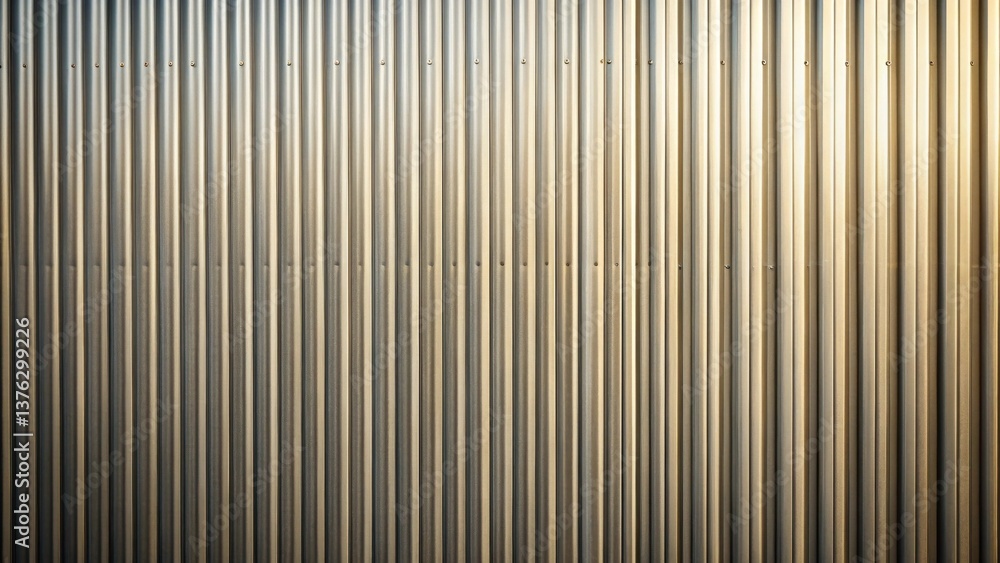 Obraz premium Illuminated Corrugated Metal Surface Texture A Detailed Study of Light and Shadow on Parallel Lines