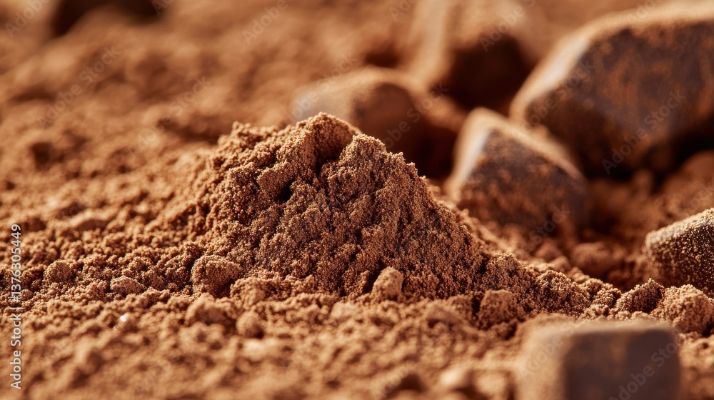 Close-up of Chocolate Protein Powder Granules Close-up of Chocolate Protein Powder Granules