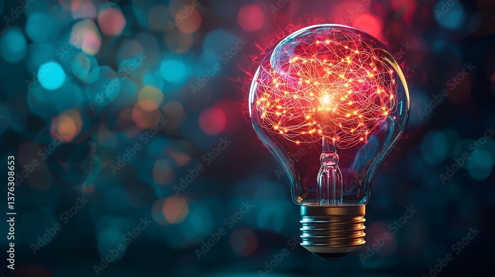 Illuminated Thinking: A Conceptual Light Bulb Representing Innovation and Creativity Illuminated Thinking: A Conceptual Light Bulb Representing Innovation and Creativity