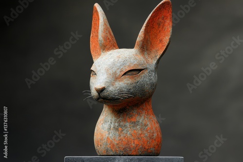 minimalistic conceptual abstract expressionisme animal artwork colour terracotta