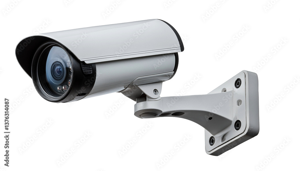 a close-up view of a security camera, ready to monitor and record. Its design is modern and sleek. This camera is designed for surveillance, security and protection. a close-up view of a security camera, ready to monitor and record. Its design is modern and sleek. This camera is designed for surveillance, security and protection.