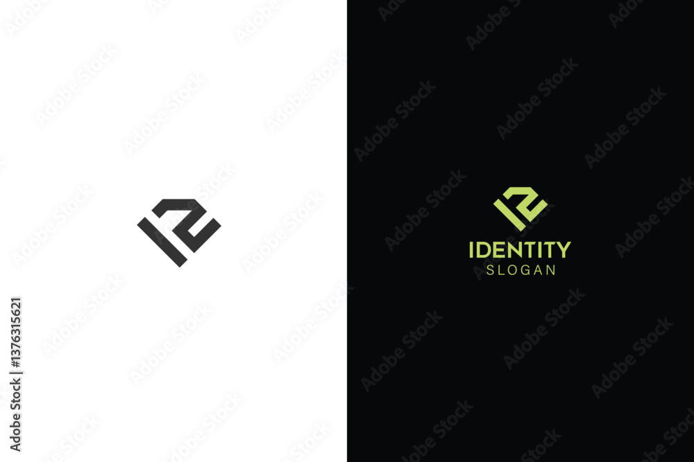 Number 12 Diamond Logo Design with two color's variation. Number 12 Diamond Logo Design with two color's variation.