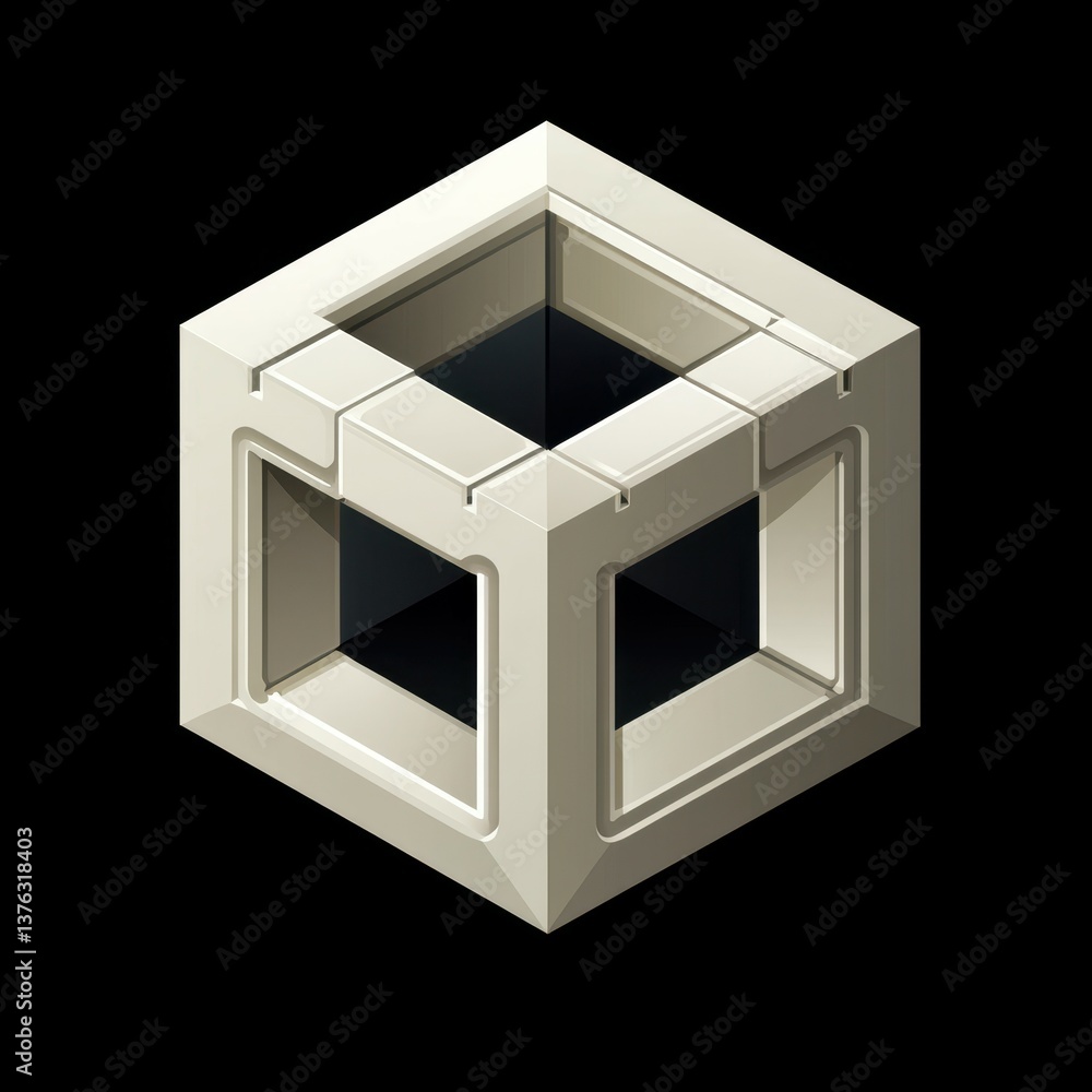 Exploration of a complex three-dimensional geometric shape with intricate details and a modern design aesthetic Exploration of a complex three-dimensional geometric shape with intricate details and a modern design aesthetic