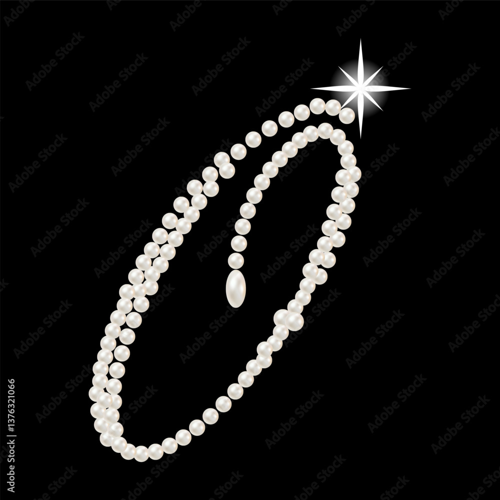 Capital Letters of English alphabet romantic with pearls
