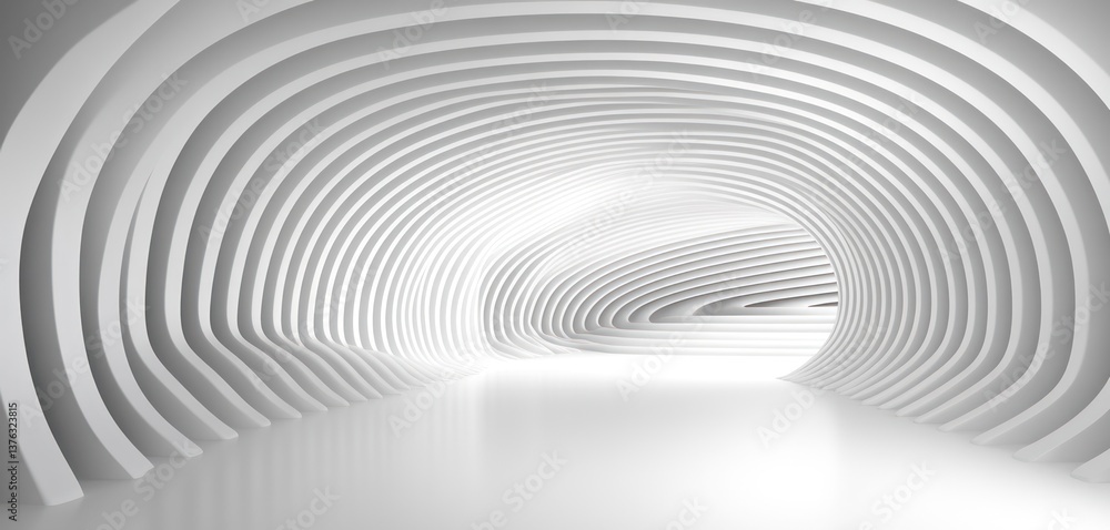 Abstract White Tunnel: A 3D Render of a Modern Architectural Design Abstract White Tunnel: A 3D Render of a Modern Architectural Design