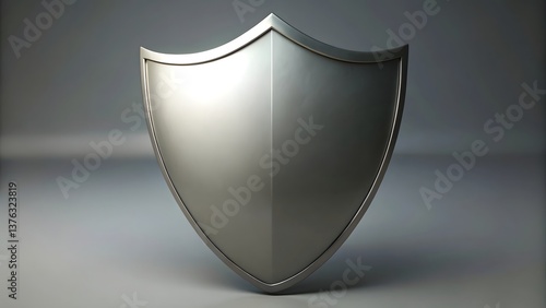 silver shield on white background