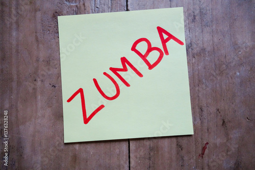 Obraz na płótnie Memo-Zettel auf Tisch. Post it, Zumba w salonie