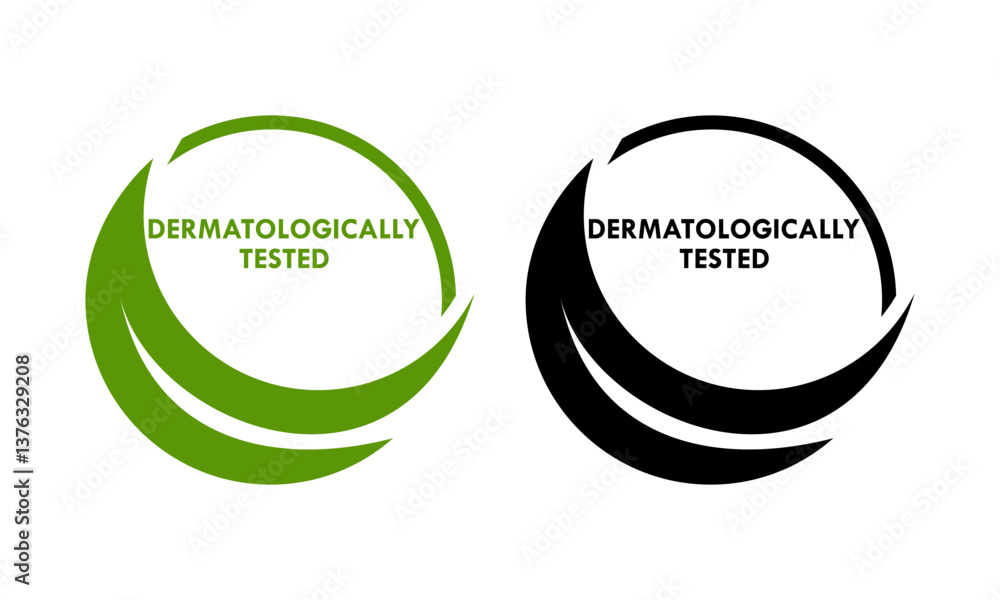 Dermatologically tested design logo template illustration