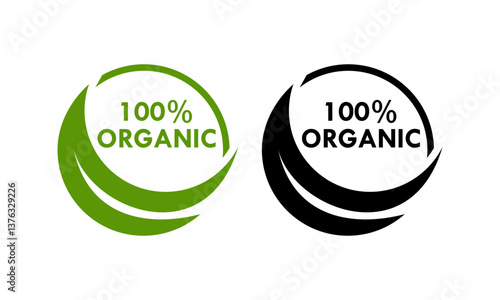 Obraz na płótnie 100% organic logo template illustration w salonie