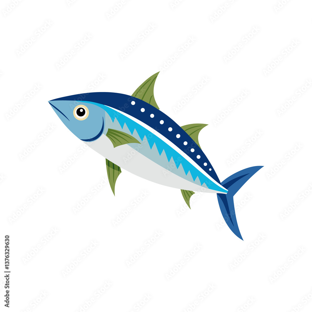 Obraz premium mackerel vector illustration design on white background
