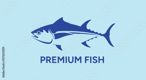 tuna fish silhouette, clean and modern, tuna fish logo concept and illustration.