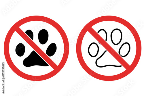 No Paw Prints Signs