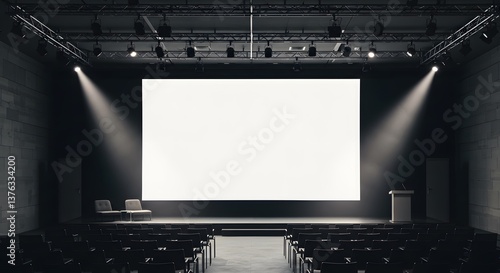 Blank screen with conference hall. (1)