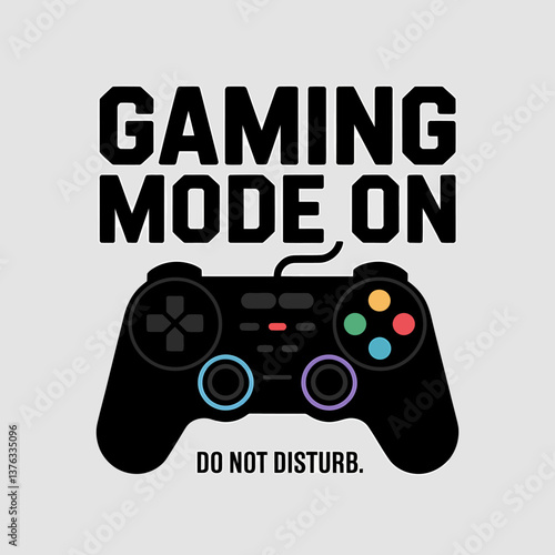 Gaming Mode On: Controller Illustration with Do Not Disturb Message, Ideal for Gamers and Esports Themes