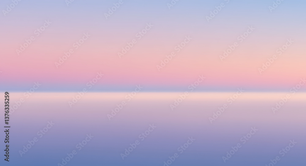Fototapeta premium A serene gradient of pastel blue and pink, resembling a horizon.