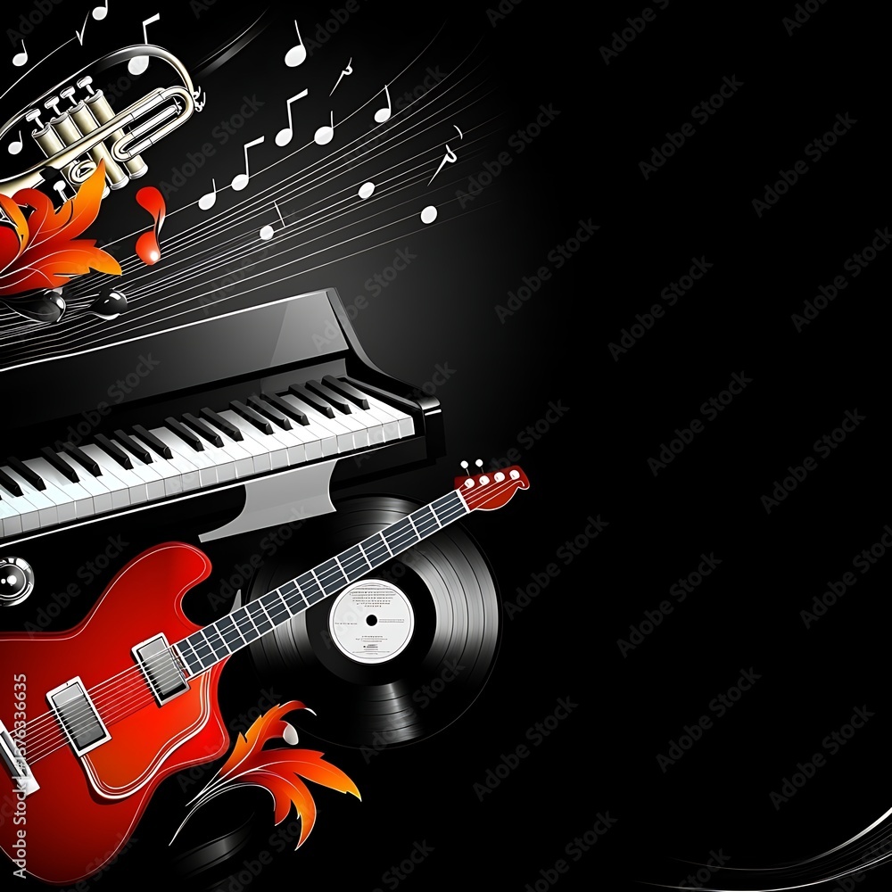 Obraz premium Musical Instruments Background Design.
