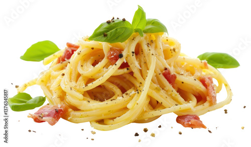 Obraz na płótnie PNG Food spaghetti carbonara pasta. w salonie