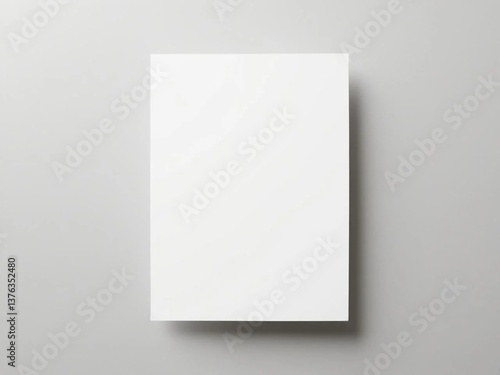 blank white a4 paper on light gray background