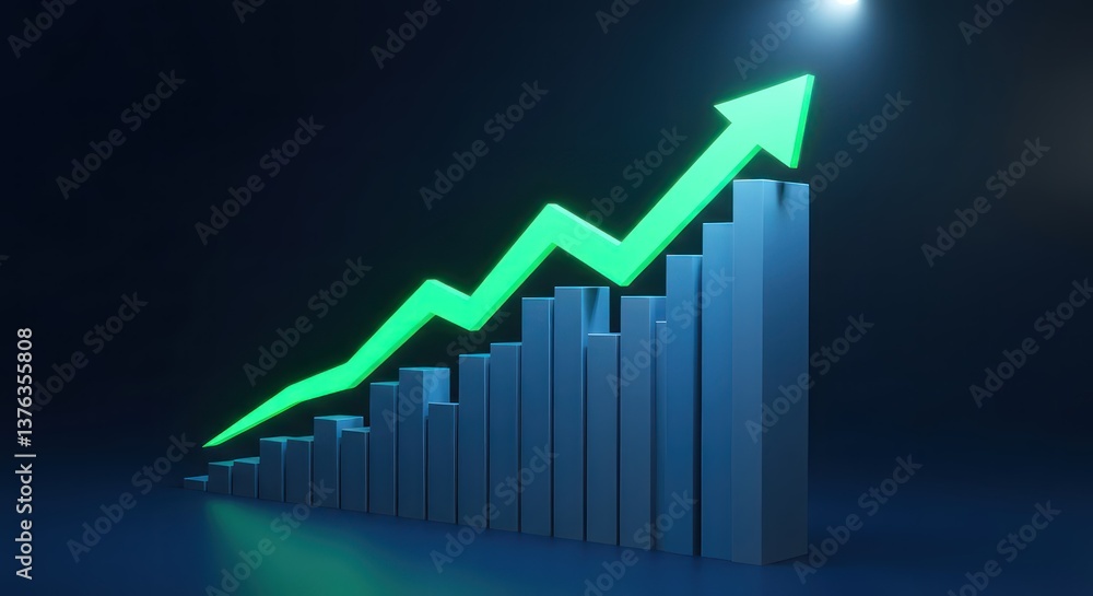 Growth chart with upward trend, and success. Growth chart with upward trend, and success.
