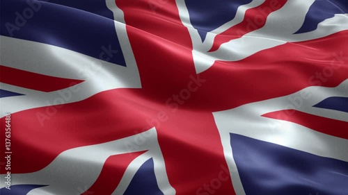flag of the United Kingdom waving in the wind close up looping video