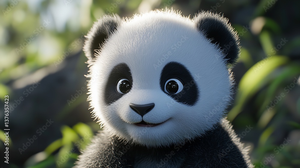 Obraz premium Curious baby panda expression