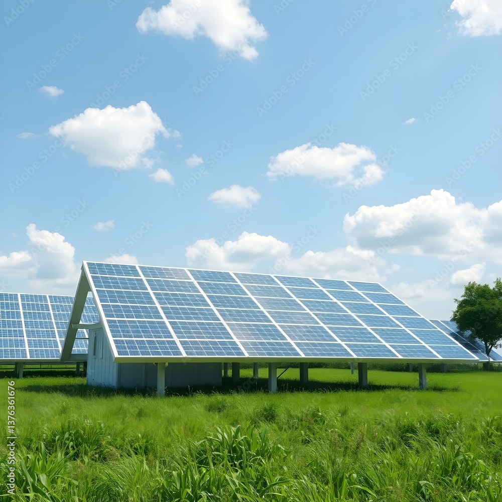 Green Energy Concept – Solar Panels in Nature Green Energy Concept – Solar Panels in Nature