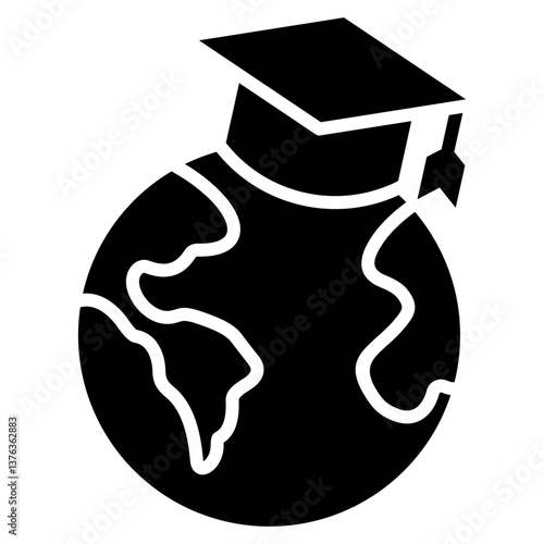 Global Learning Glyph Icon