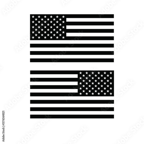 USA Flag Silhouette Vector, American Flag Cut File, USA Flag Clipart, US Flag Silhouette