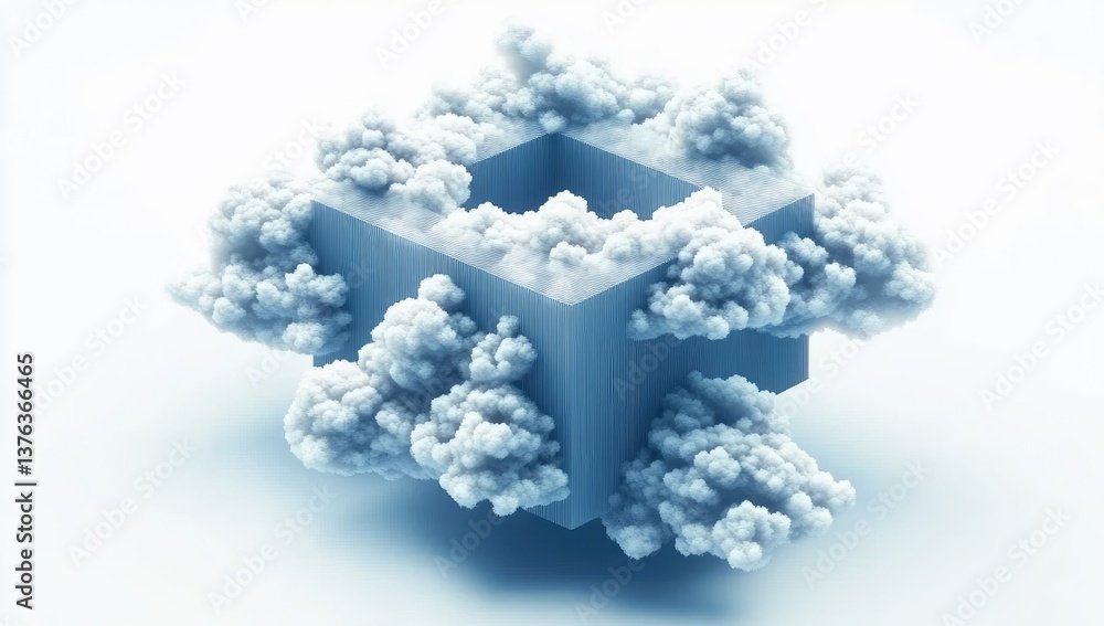 Fototapeta premium Abstract Cube Cloud Structure