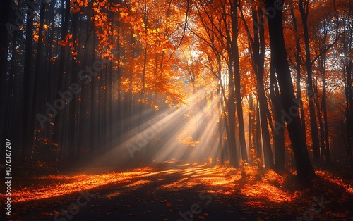 Autumn Sunbeams Forest Path (1)