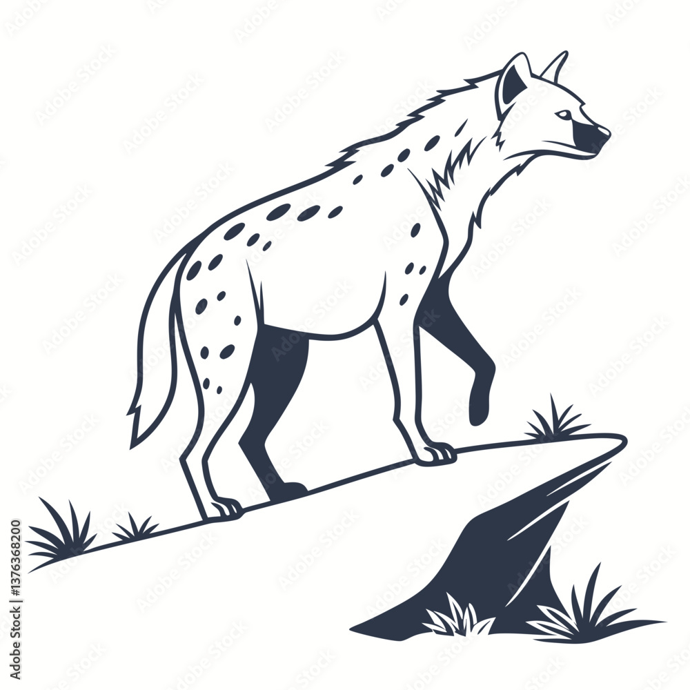 Fototapeta premium Hyena silhouette icon vector