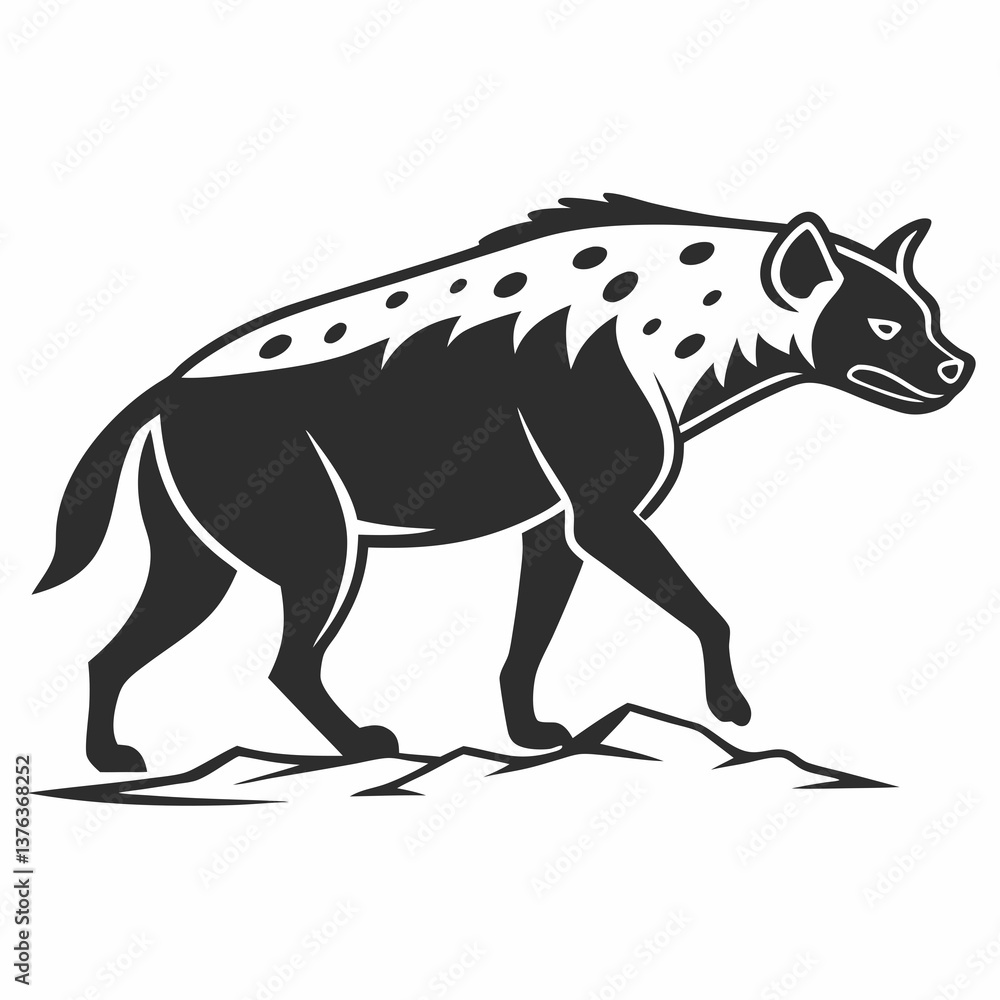 Obraz premium Hyena silhouette icon vector