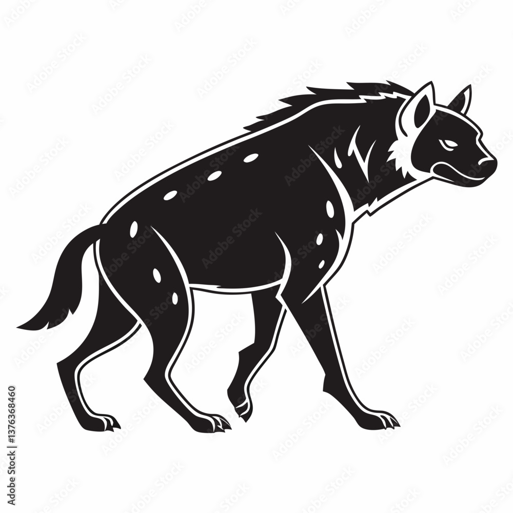 Fototapeta premium Hyena silhouette icon vector