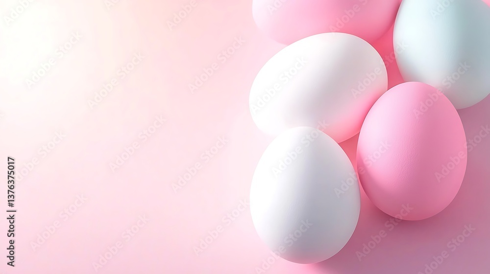 Pastel Easter eggs pink background. (2) Pastel Easter eggs pink background. (2)
