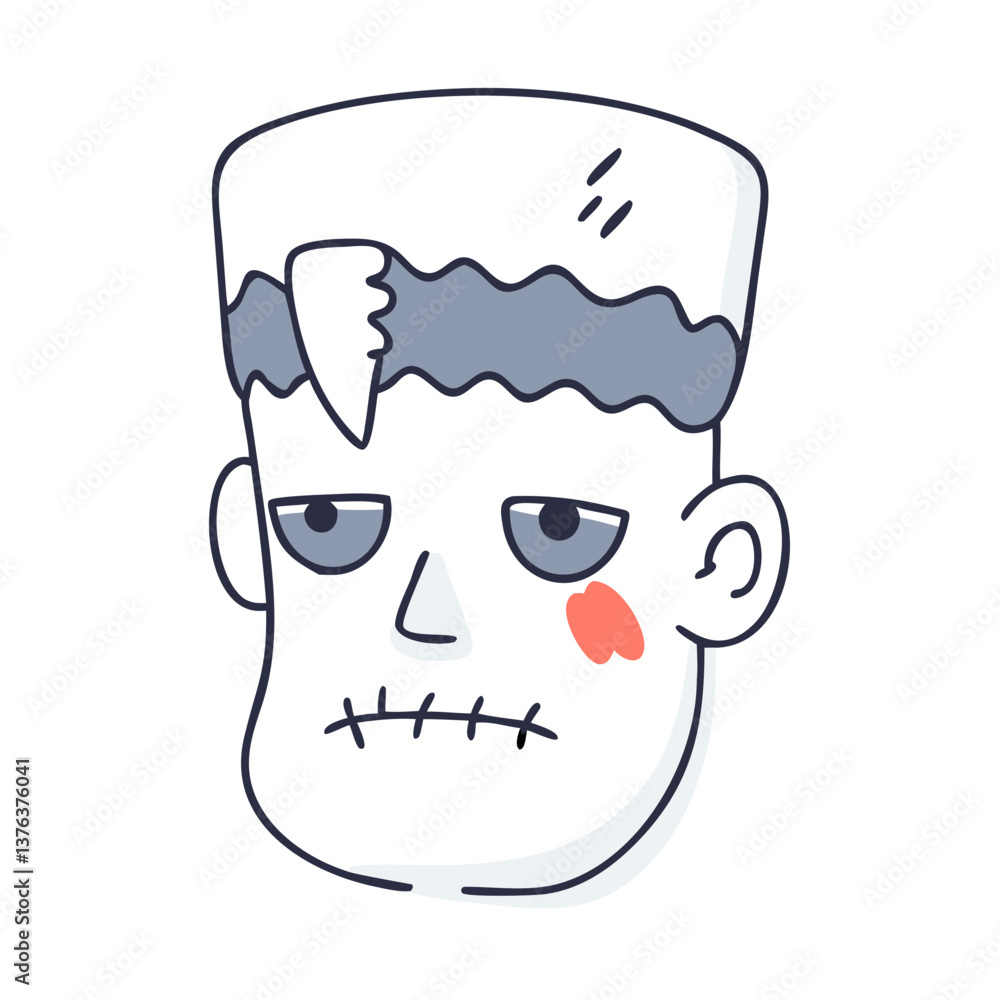 Frankenstein monster head illustration Frankenstein monster head illustration