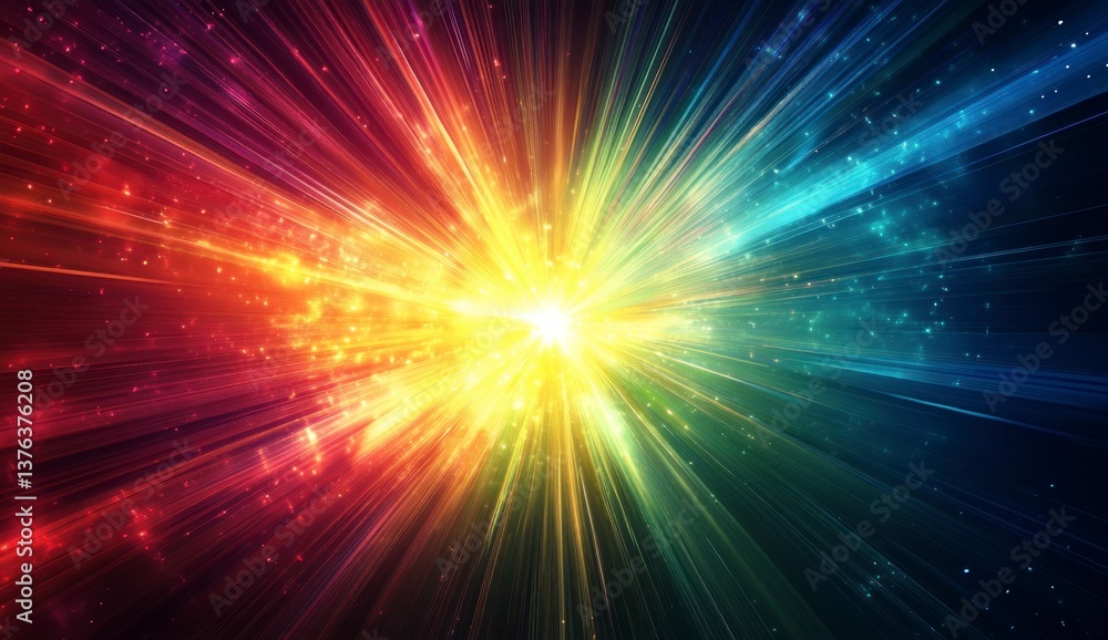 Exploding Colorful Light Streaks Bursting Abstract Background Effect Exploding Colorful Light Streaks Bursting Abstract Background Effect