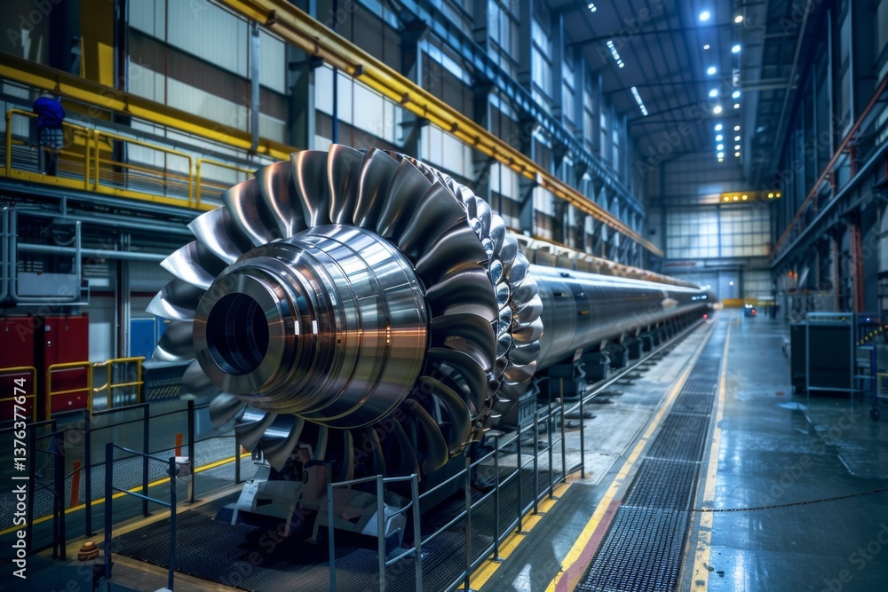 Fototapeta premium Precision engineering showcased in a steam turbine