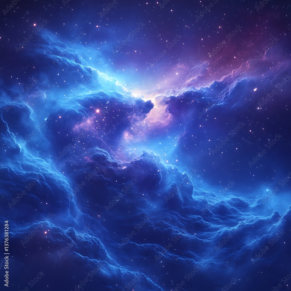 Fototapeta premium Bright and vivid interstellar nebula cloud high resolution wallpaper