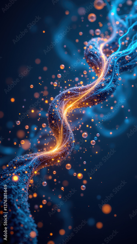 A stunning visual representation of the protein structure of GLP-1 with a dynamic, swirling design highlighted by glowing particles, suggesting its vital role in regulating glucose levels. A stunning visual representation of the protein structure of GLP-1 with a dynamic, swirling design highlighted by glowing particles, suggesting its vital role in regulating glucose levels.