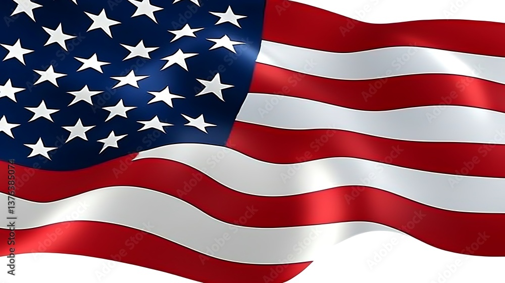 Flag unfurls; waves in the background, patriotic themes Flag unfurls; waves in the background, patriotic themes