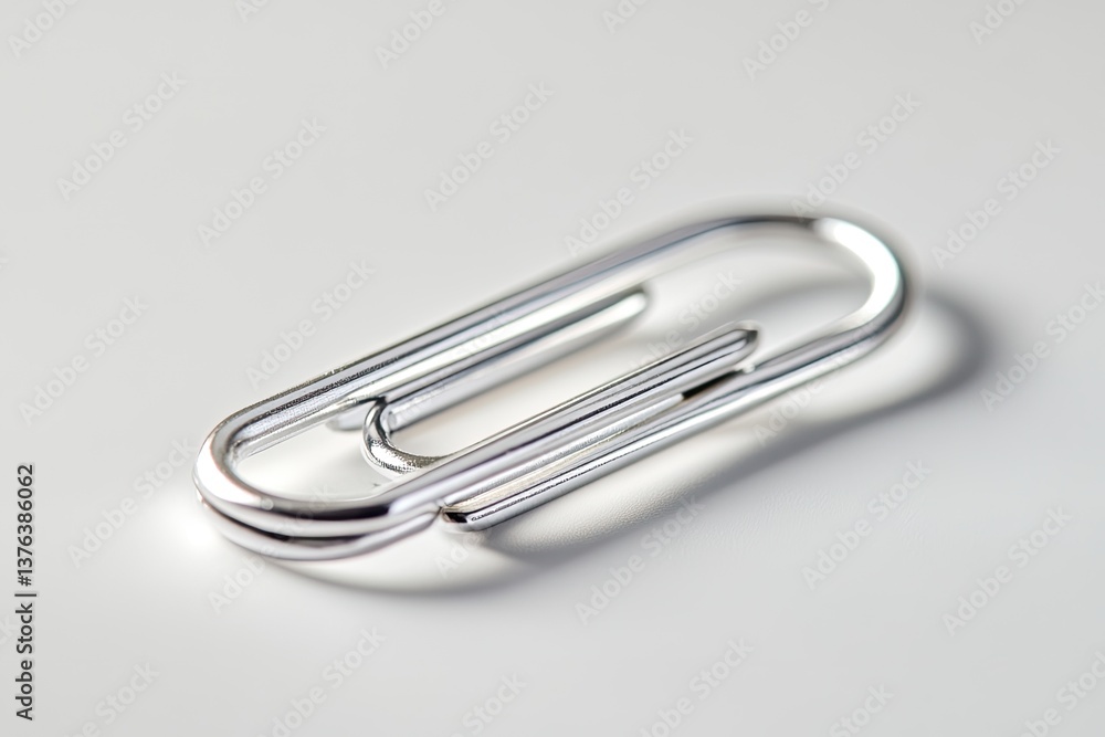 Close-up of a silver paperclip Close-up of a silver paperclip